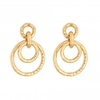12ct Gold Plated Sterling Silver 925 Triple Ring Link Drop Earring