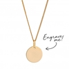 12Ct Gold Plated Sterling Silver 925 Yellow Disc Short Pendant Necklace