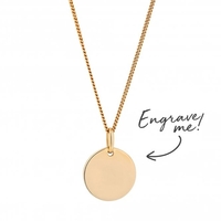 12Ct Gold Plated Sterling Silver 925 Yellow Disc Short Pendant Necklace