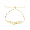 12ct Gold Sterling Silver 925 Cubic Zirconia Link Bracelet