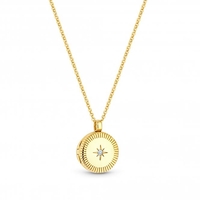 12ct Gold Sterling Silver 925 Cubic Zirconia Locket Pendant Necklace