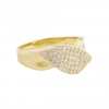 12ct Gold Sterling Silver 925 Cubic Zirconia Pave Twist Ring