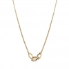 12ct Gold Sterling Silver 925 Cubic Zirconia Triple Link Necklace
