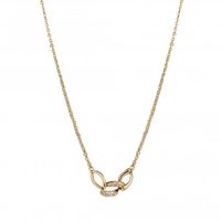 12ct Gold Sterling Silver 925 Cubic Zirconia Triple Link Necklace