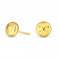 12ct Gold Sterling Silver 925 Diamond Cut Stud Earrings