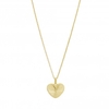 12ct Gold Sterling Silver 925 Gold Diamond Cut Heart Necklace