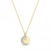 12ct Gold Sterling Silver 925 Made with Swarovski Celestial Disc Necklace