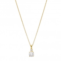 12Ct Gold Sterling Silver 925 Round Mini Cubic Zirconia Necklace