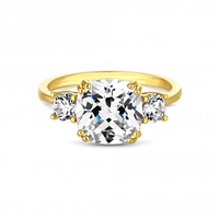 12ct Gold Sterling Silver 925 Triple Round Ring