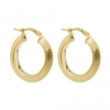 12ct Gold Sterling Silver Diamond Triangular Cut Hoop Earrings