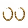 12ct Gold Sterling Silver Textured Mini Hoop Earrings