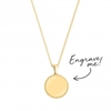 12ct Yellow Gold Plated Sterling Silver 925 Beaded Edge Personalised Disc Pendant