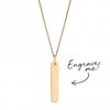 12ct Yellow Gold Plated Sterling Silver 925 Vertical Bar Necklace - Personalise By Engraving
