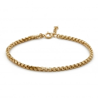 14ct Gold Plated Sterling Silver Box Chain Bracelet