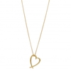 14ct Gold Plated Sterling Silver Crossover Heart Pendant Necklace