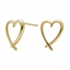 14ct Gold Plated Sterling Silver Crossover Heart Studs Earrings