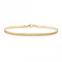 14ct Gold Plated Sterling Silver Diamond Cut Snake Bracelet