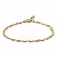 14ct Gold Plated Sterling Silver Diamond Cut Snake Bracelet