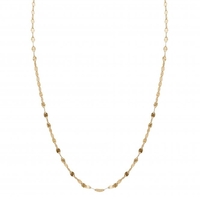 14ct Gold Plated Sterling Silver Diamond Cut Station Chain Necklace