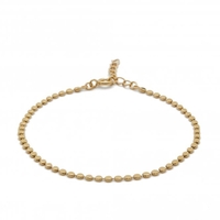 14ct Gold Plated Sterling Silver Flat Bead Chain Bracelet