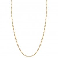 14ct Gold Plated Sterling Silver Flat Bead Chain Necklace