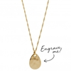 14ct Gold Plated Sterling Silver Fluid Pear Drop Pendant Necklace