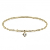 14ct Gold Plated Sterling Silver Heart Stretch Bracelet