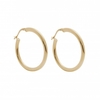 14ct Gold Plated Sterling Silver Large Tube Hoop Earrings