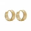 14ct Gold Plated Sterling Silver Raw Edge Hoop Earrings