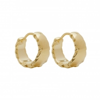 14ct Gold Plated Sterling Silver Raw Edge Hoop Earrings