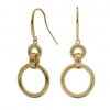 14ct Gold Plated Sterling Silver Textured Open Link Drop Earrings