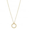 14ct Gold Plated Sterling Silver Textured Open Link Pendant Necklace