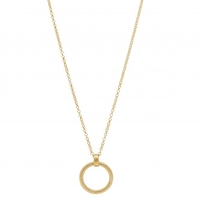 14ct Gold Plated Sterling Silver Textured Open Link Pendant Necklace