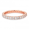 14Ct Rose Gold Plated Sterling Silver 925 White Cubic Zirconia Band Sized Ring