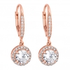 14Ct Rose Gold Plated Sterling Silver 925 White Cubic Zirconia Clara Drop Earring