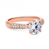 14Ct Rose Gold Plated Sterling Silver 925 White Cubic Zirconia Solitaire Pave Band Sized Ring