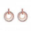 14ct Rose Gold Plated Sterling Silver 925 And Cubic Zirconia Open Drop Earrings