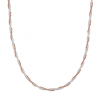 14ct Rose Gold Plated Sterling Silver 925 And Sterling Silver 925 Twist Necklace