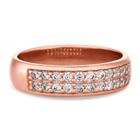 14ct Rose Gold Plated Sterling Silver 925 Band Ring