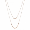 14ct Rose Gold Plated Sterling Silver 925 Beaded Multi Chain Necklace