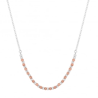 14ct Rose Gold Plated Sterling Silver 925 Beaded Sterling Silver 925 Necklace