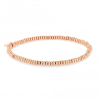 14Ct Rose Gold Plated Sterling Silver 925 Beaded Stretch Bracelet