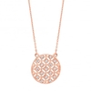 14ct Rose Gold Plated Sterling Silver 925 Cubic Zircoina Oversized Filigree Disc Necklace