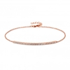 14ct Rose Gold Plated Sterling Silver 925 Cubic Zirconia Bar Bracelet