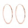 14Ct Rose Gold Plated Sterling Silver 925 Diamond Cut 30Mm Hoop Earrings