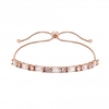 14ct Rose Gold Plated Sterling Silver 925 Emerald Solitaire Bracelet