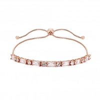 14ct Rose Gold Plated Sterling Silver 925 Emerald Solitaire Bracelet