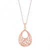 14ct Rose Gold Plated Sterling Silver 925 Floral Filigree Necklace