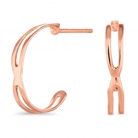 14ct Rose Gold Plated Sterling Silver 925 Infinity Half Hoop Earring
