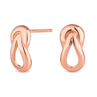 14ct Rose Gold Plated Sterling Silver 925 Open Knot Earring